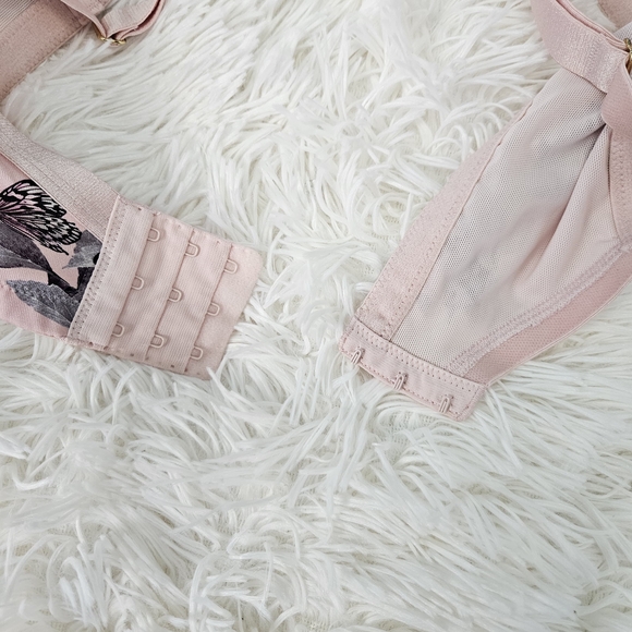 Cacique Floral Lace Underwire Bra - Pink and Black - Picture 12 of 13